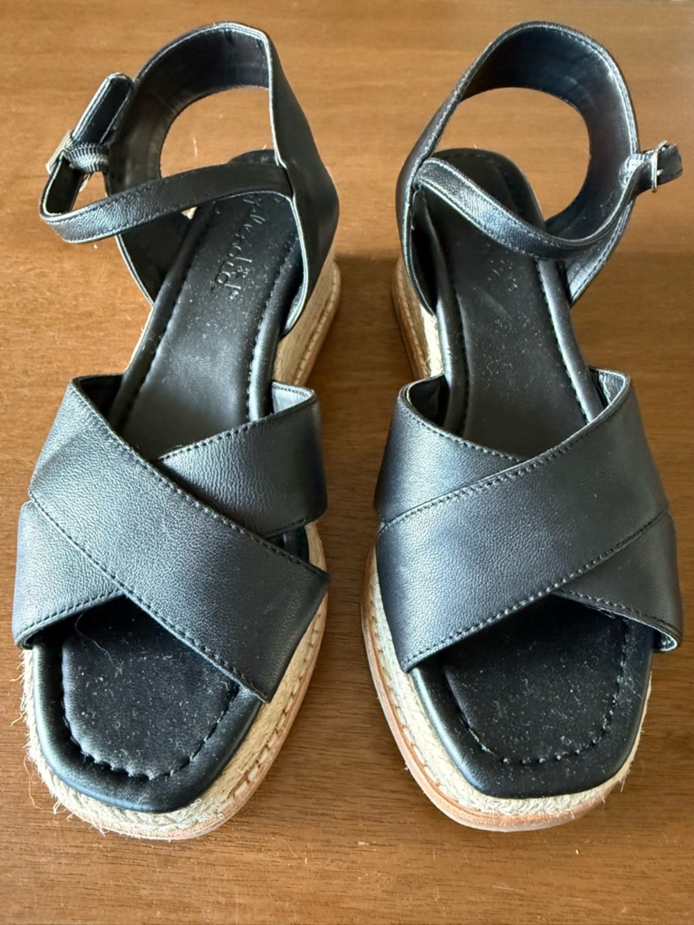 Splendid Black Crisscross Espadrille Platform Sandals
